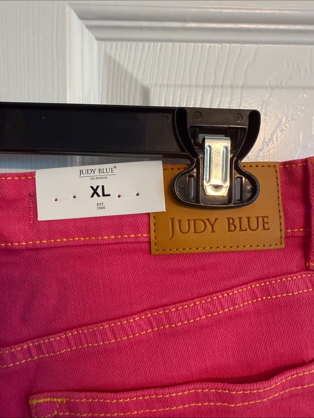 Judy Blue Hot Pink High Waisted Denim Shorts - Size XL NWT - Picture 3 of 5